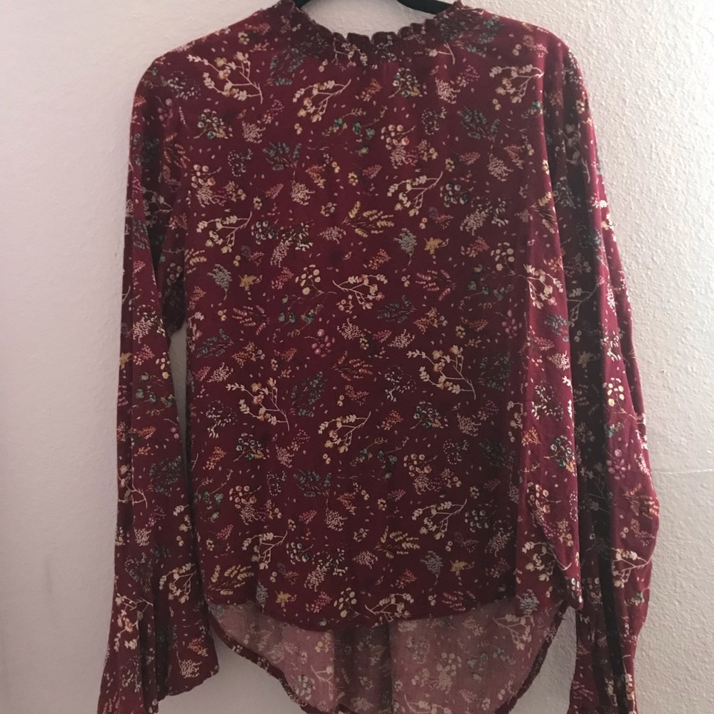 Mock neck long sleeve floral print